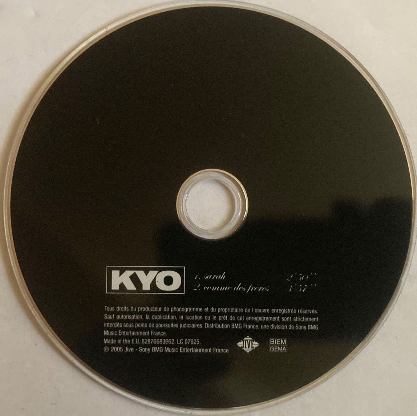 CD: KYO - SARAH – Usato da Poliez-Pittet venduto da Newtown-Records 2