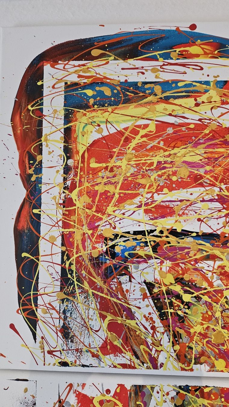 Dipinti: Tableau moderne abstrait en 2 parties, unique! – Nuovo (secondo la descrizione) da Le Locle venduto da fab_c9hh 3