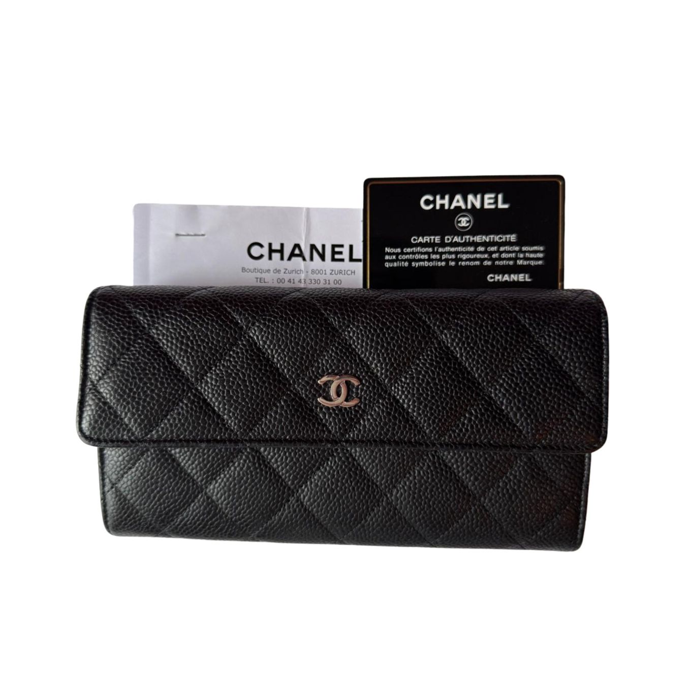 Chanel Portefeuilles: Chanel Portmonee, Kaviarleder mit silberner Hardware – D'occasion à Oberarth par SSS. 4