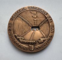 1980 Medaille Einweihung Gotthardtunnel unz / stgl