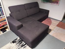 Ecksofa mit elektrischer Liegefunktion - Anthrazit - 250cm