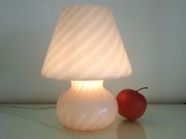 Lampe Vetri Murano Pilzlampe Swirl Glas Vintage Tischlampe