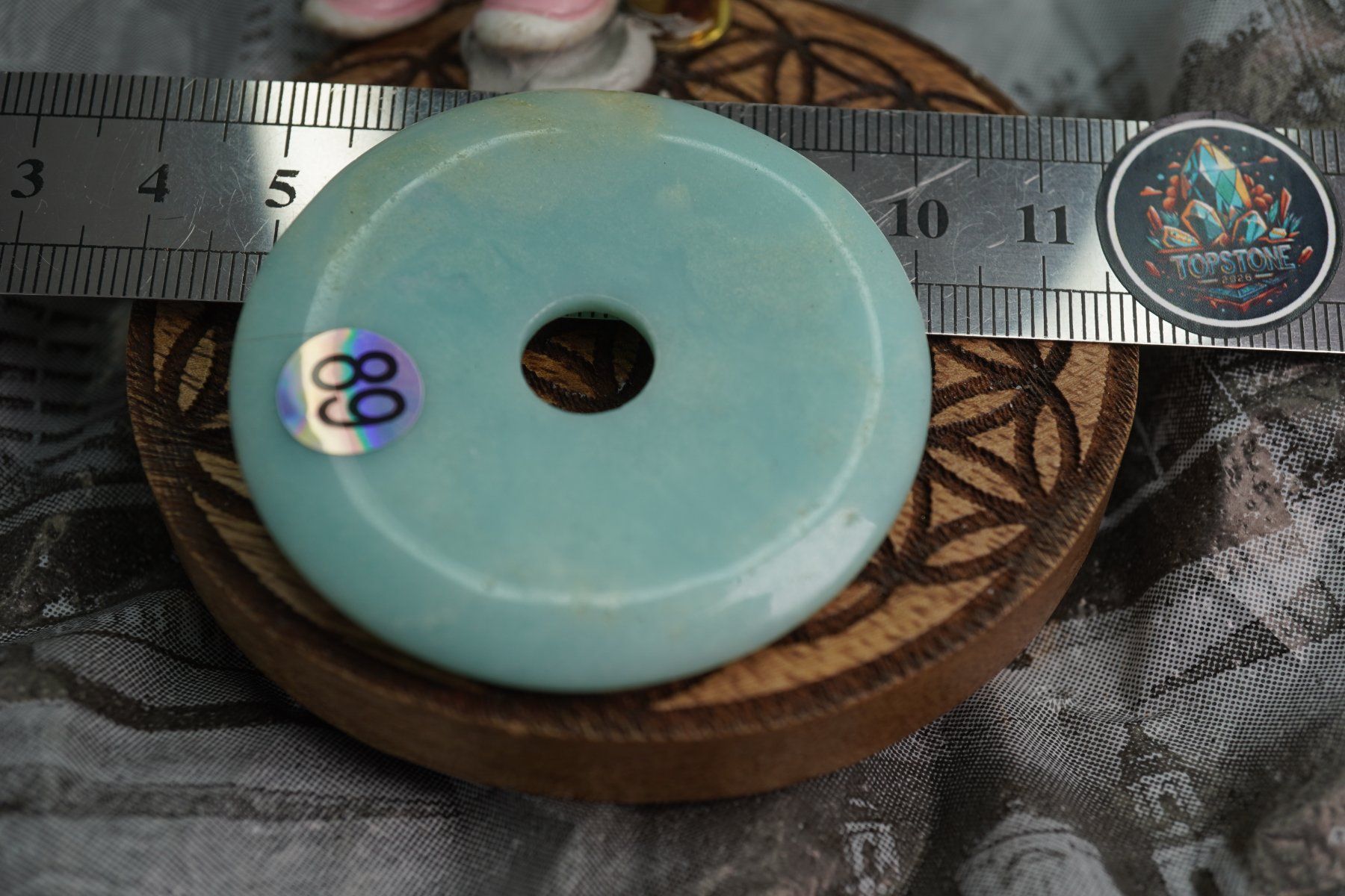 Minerali & Pietre curative: Amazonit Blau      ca50mm     Top  Pi Scheibe – Nuovo e nell'imballaggio originale da Eschenbach SG venduto da topstone 2