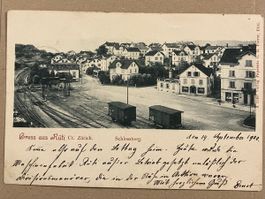 Historische Ansichtskarte von Rüti ZH, 1900, Bahnhof
