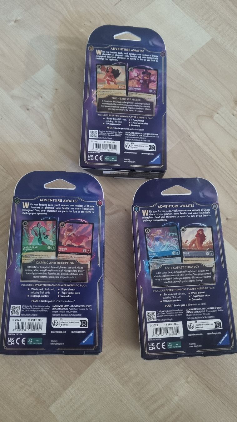 Disney Cartes à collectionner: Disney Lorcana The First Chapter Starter Decks, Neu!  – Neuf avec emballage d'origine à Oftringen par MalousAllerlei 1