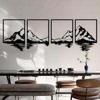 4 Stück Metall Berg Wandkunst grosse Berge Wanddekoration