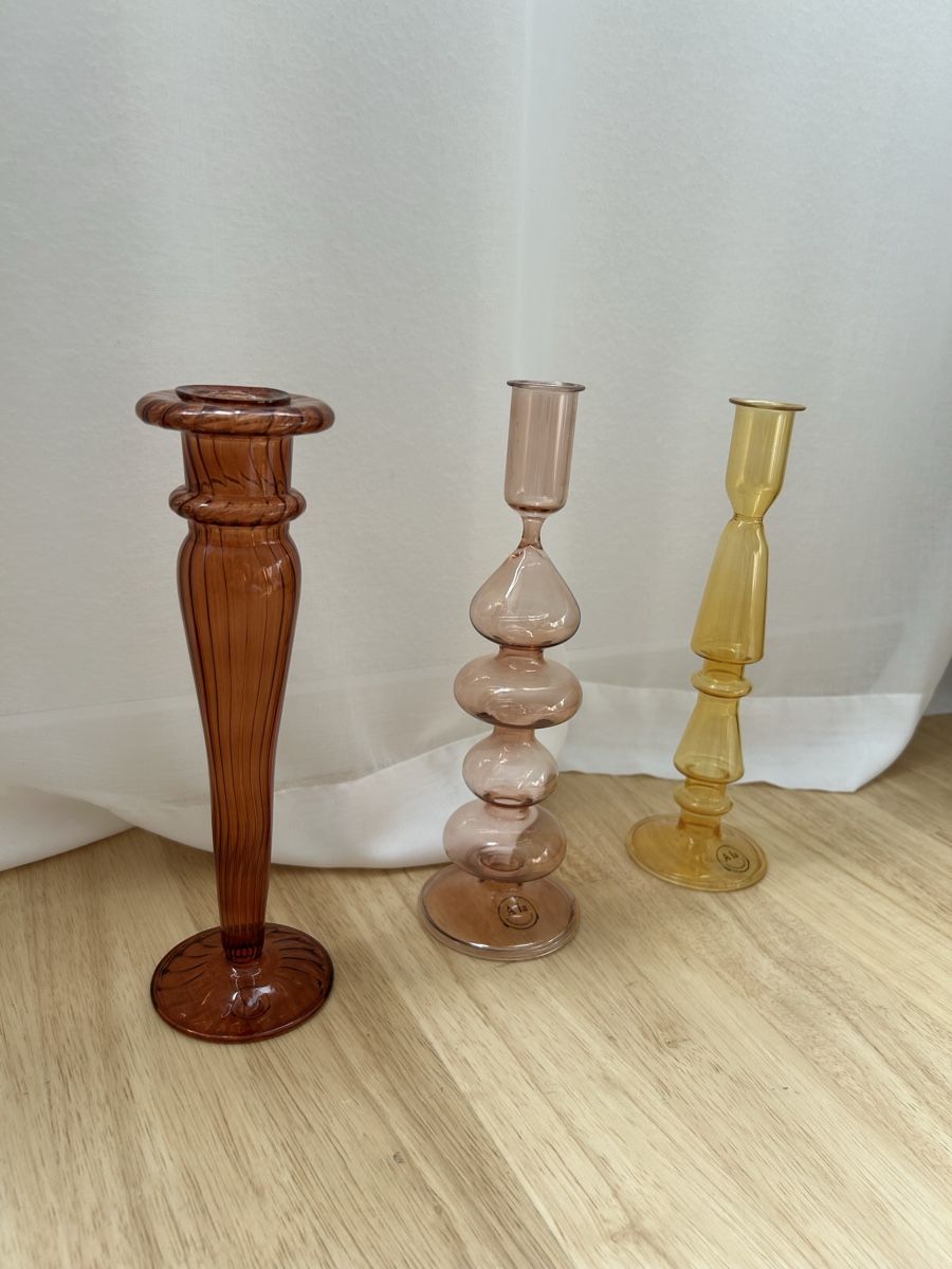 Kerzenständer: Drei wunderschöne Kerzenständer aus Glas – Gebraucht aus Zürich von giu.effe 1