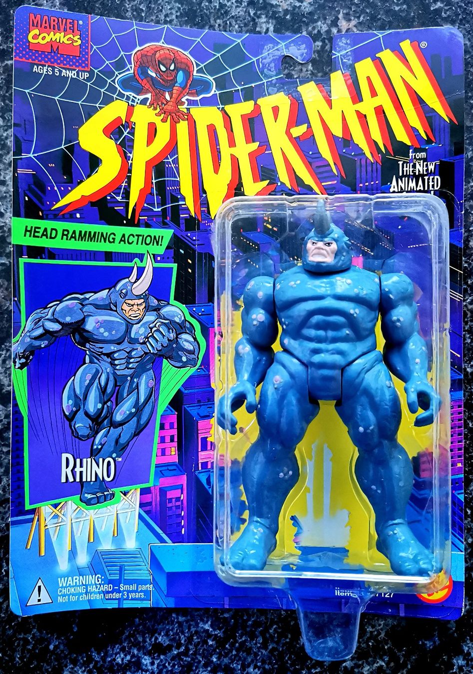 Marvel Figuren: Rhino 1994 Spiderman Action Figur Marvel Comics Vintage – Neu und originalverpackt aus Rorschach von Actionvintage789