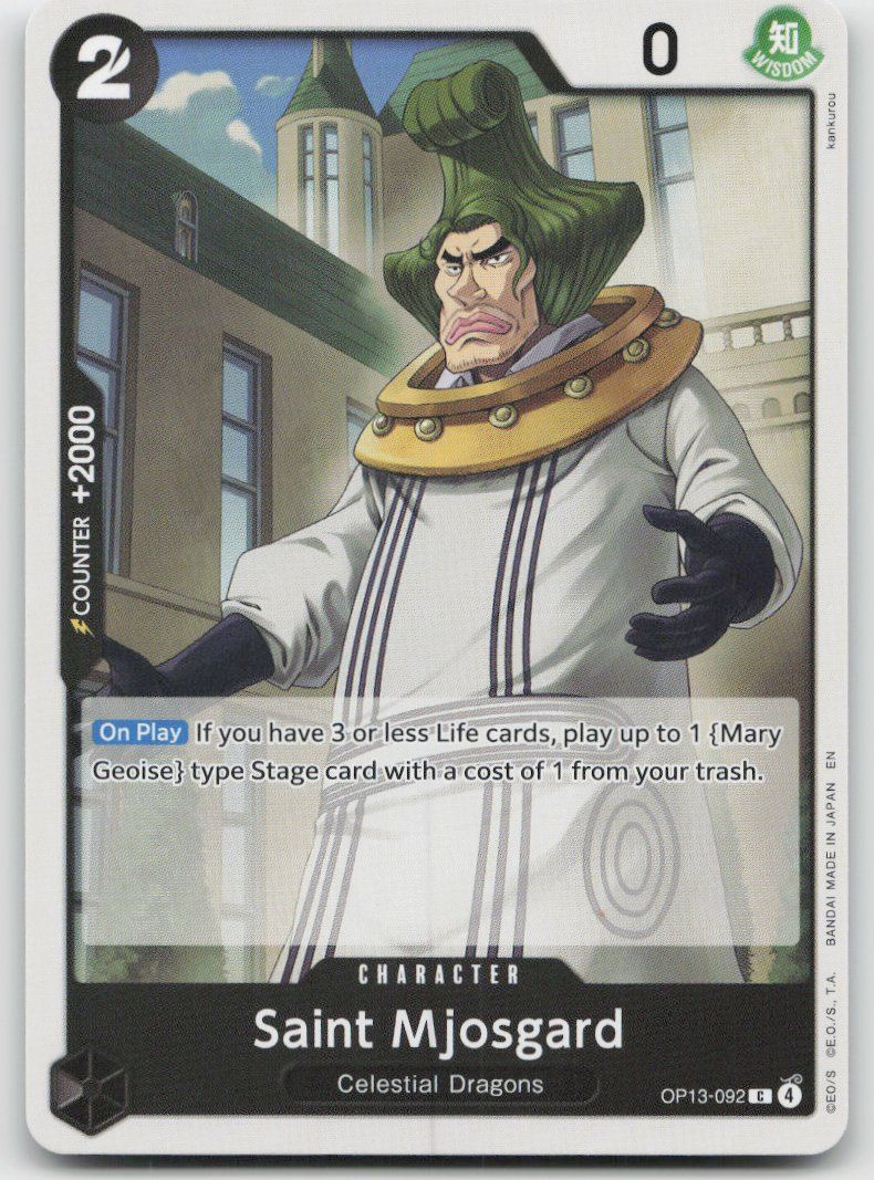Bandai Carte collezionabili: One Piece Saint Mjosgard OP13-092 C – Usato da Lugano venduto da VlaseCard