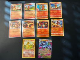 Grosse Sammlung Charmander,Charmeleon & Mega Charizard X-en