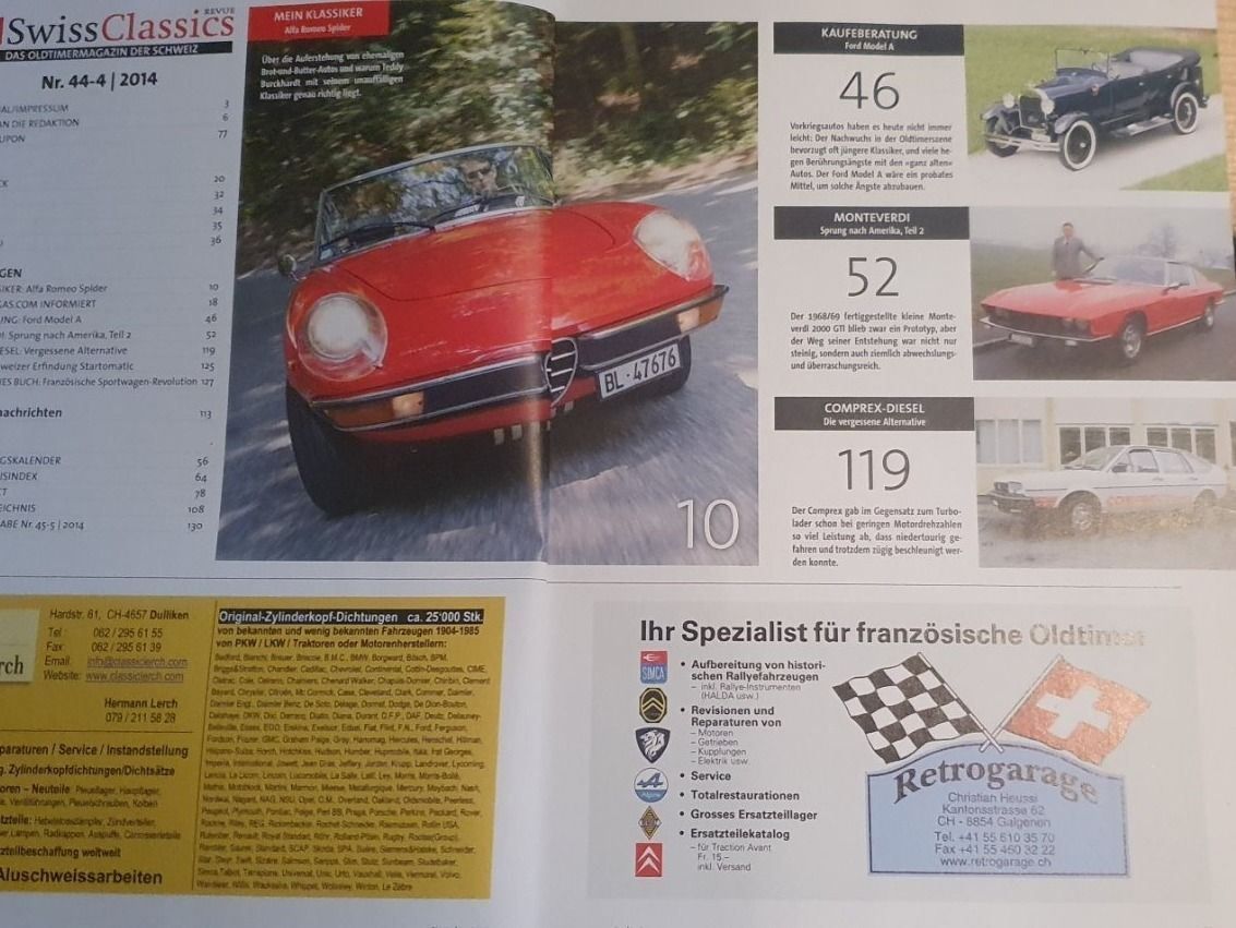 Alfa Romeo Sonstiges Fahrzeugzubehör: SwissClassics 44 Alfa Spider Monteverdi Comprex Ford xa – Gebraucht aus Flawil von sr1_f6st 1