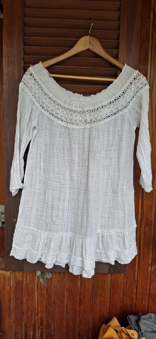 Tuniche: Sommer Boho Tunika Off-Shoulder mit Spitze, Gr. M – Usato da Brienz BE venduto da mondchatz1