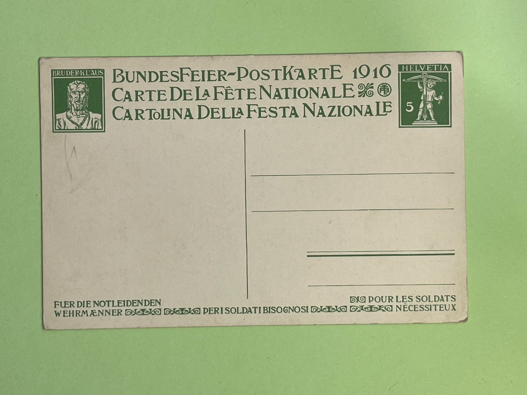 Cartes postales: Bundesfeierkarte 1916 – D'occasion à Steg VS par danwer74 1