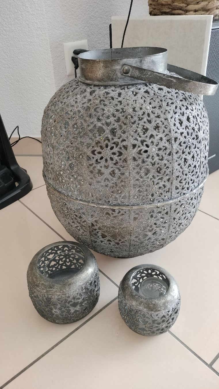 Micasa Lanterne: Windlichter orientalisch Metall 3 Stk. – Nuovo (secondo la descrizione) da Oberriet SG venduto da tan_9rzb