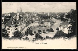 Bern, Nydek, Strassenpartie mit Kirche