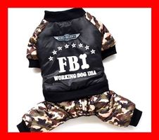 Hundejacke Leder Look FBI Camouflage XXL Armee Militär Army