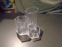 Stiftehalter 3 Röhren, weiss/durchsichtig