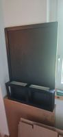 Magnetwand Magnettafel schwarzes Holz mit Metallablage