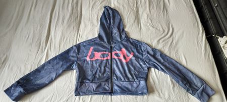 NEW Y2K Blue Tracksuit Set with Hood – Size L