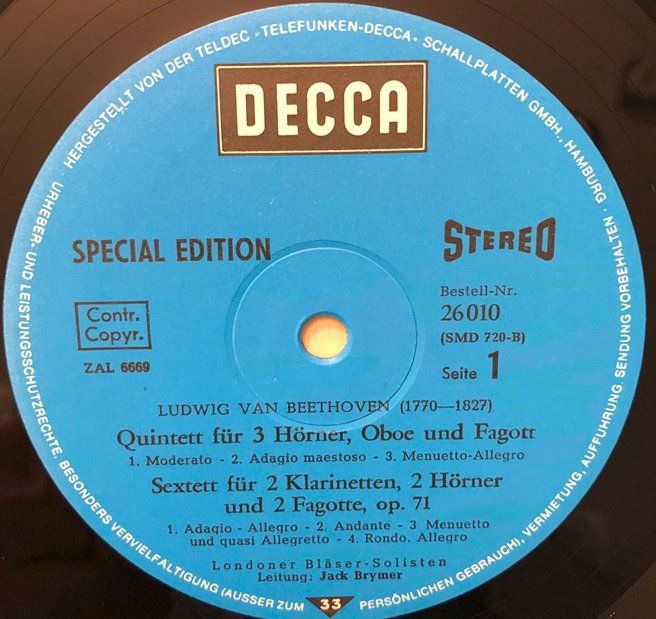 Dischi in vinile: Beethoven – Bläsermusik (LP) – Usato da Grüningen venduto da azulamarillo_vinyl 2