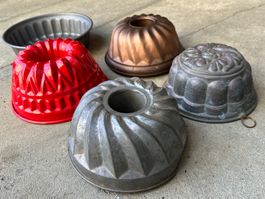5 Backformen / Guggelhopfformen zum Teil antik