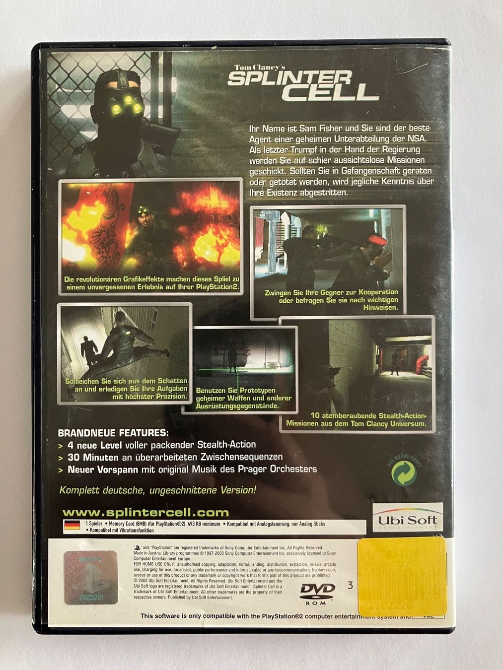 Sony Spiele: Tom Clansy’s Splinter Cell – PS2 – Gebraucht aus Ecublens VD von Lenordique 1