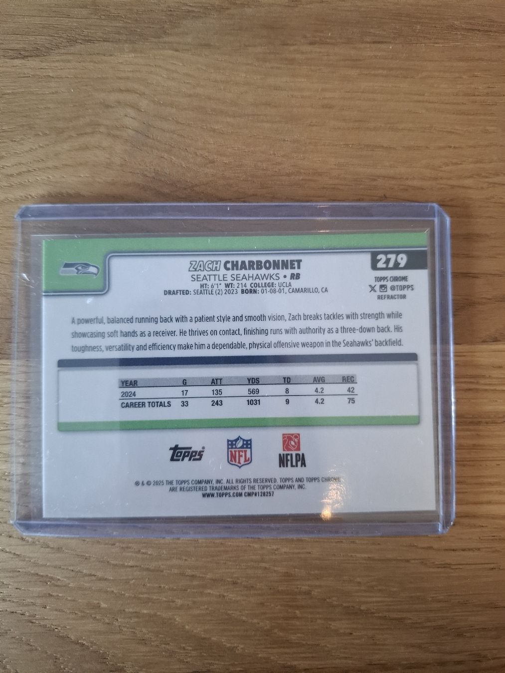 Topps Carte collezionabili: Topps NFL Zach Charbonnet #279 Refractor – Nuovo (secondo la descrizione) da Uznach venduto da Dennis.kuster 1