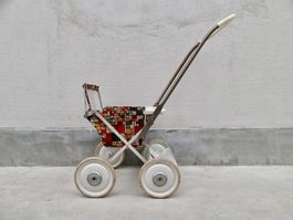 Puppenwagen antik ERIKA 1950er 1960er Sportwägeli Mondrian