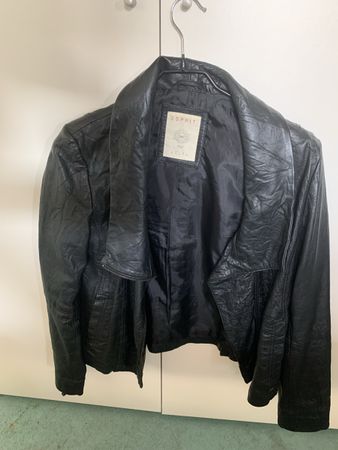 Schicke Esprit Lederjacke, Gr. 38 Schwarz