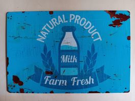 Farm Fresh Milk Blechschild