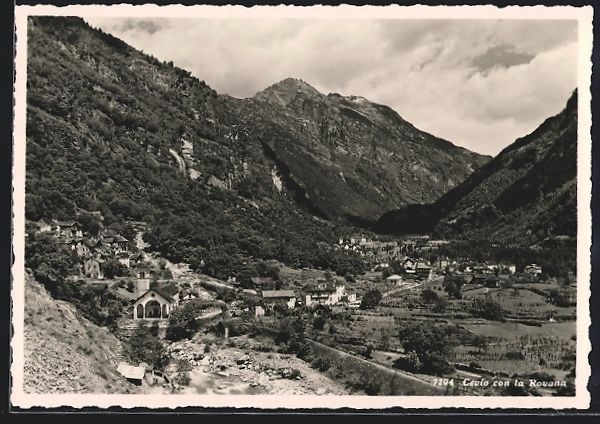 Cartoline postali: AK Cevio, Panorama con la Rovana – Usato da Berlin venduto da bartko-reher
