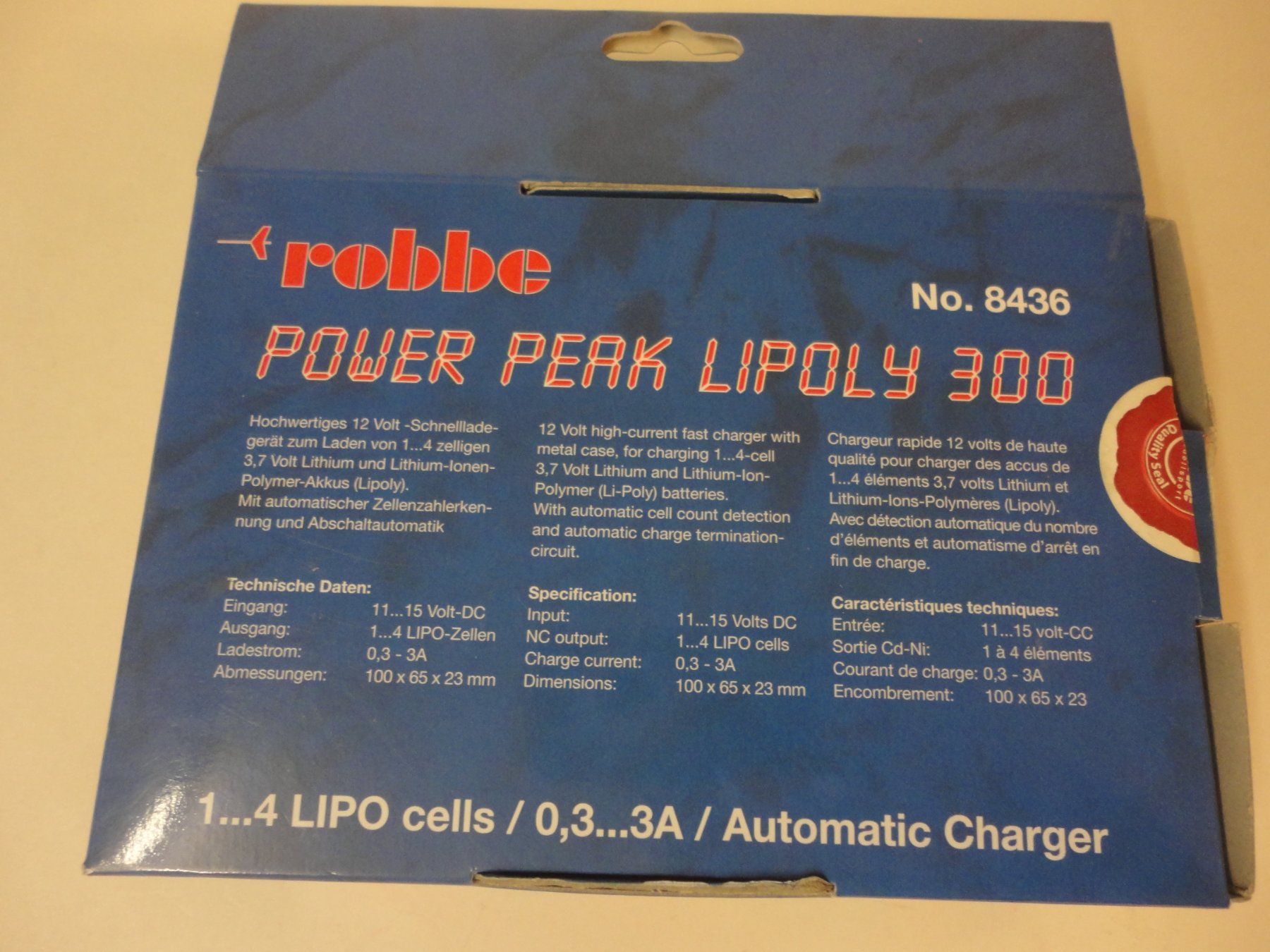 Robbe Batterie, Caricabatterie & Alimentatori: Robbe Power Peak Lipoly 300 Ladegerät – Nuovo e nell'imballaggio originale da Horgen venduto da RcModell 2