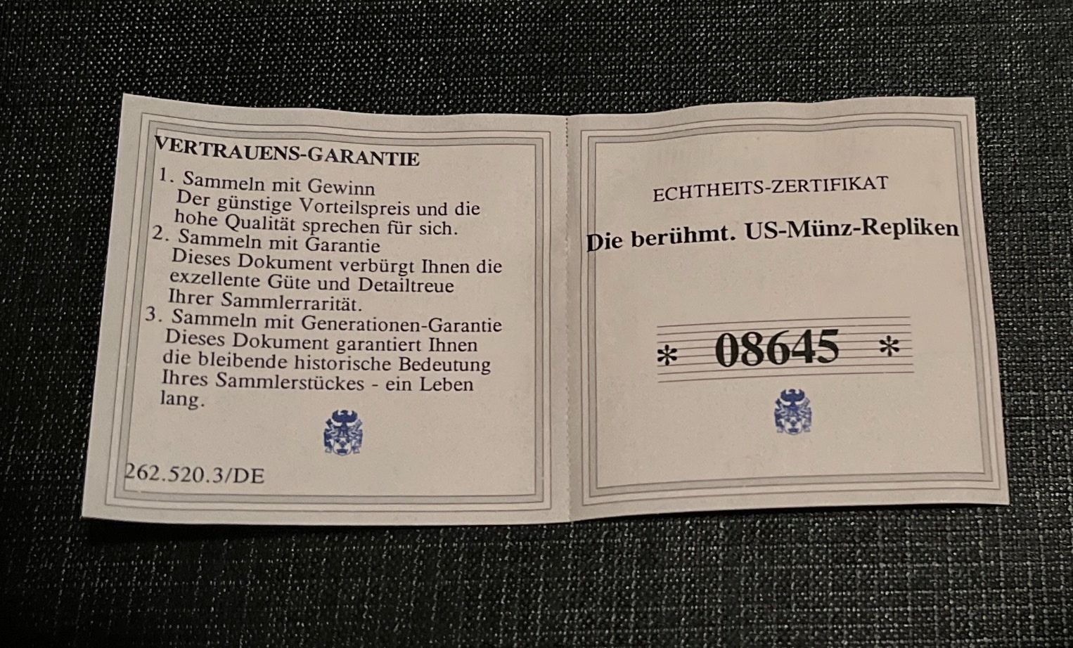 Tutti le monete: Replik Gold Eagle von 1933 / Nummer 08645 von 9999 – Nuovo e nell'imballaggio originale da Emmenbrücke venduto da inf_9dkq 3