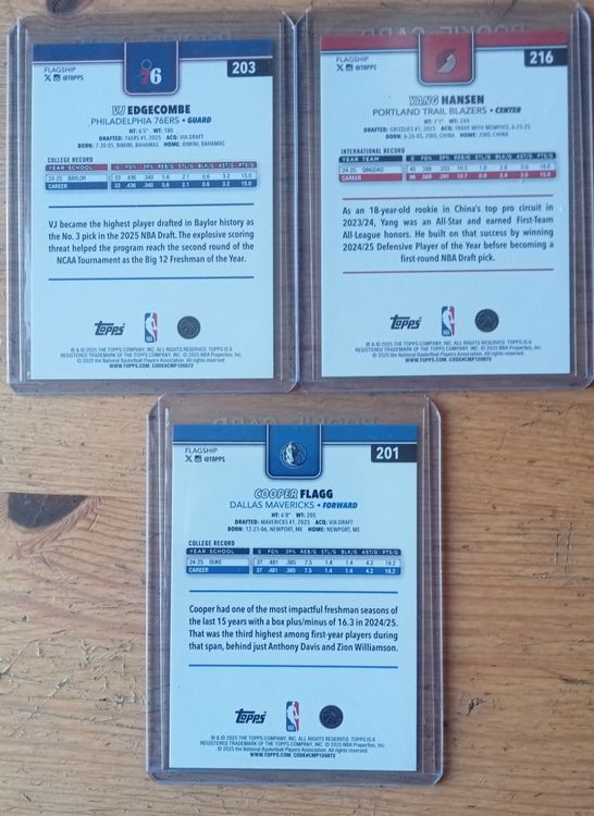Topps 2025-26 NBA Rookie cards lot 42 (Neu (gemäss Beschreibung)) in ...