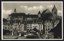 AK Basel, Barfüsserplatz, 1936