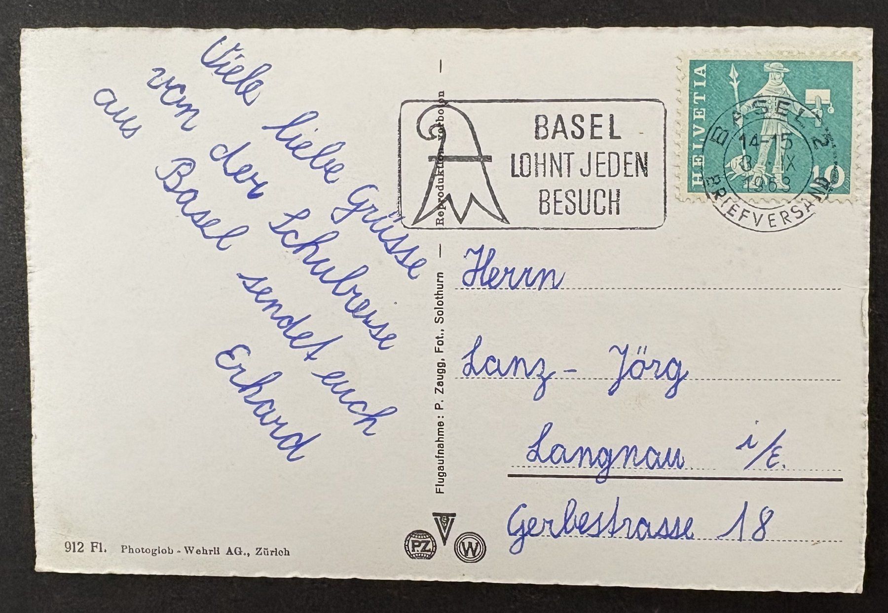 Cartoline postali: ANSICHTSKARTE BASEL KLEINHÜNIGEN-RHEINHAFEN – Usato da Ostermundigen venduto da crazy-horse-1840 1
