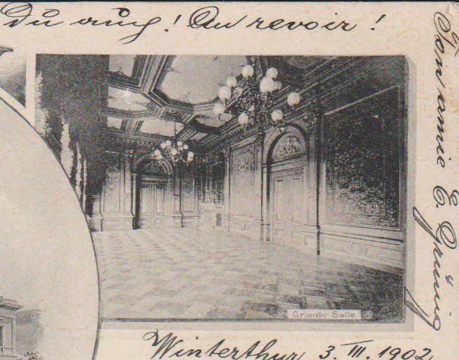 Cartoline postali: Winterthur   :   alte 4-Bild - Ansichtskarte von 1902 – Usato da Vitznau venduto da Ropaku 3