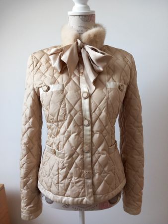 Blumarine Steppjacke Daunenjacke m Nerzkragen Schleife 36 S