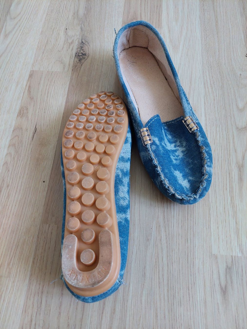 Scarpe da donna: BLAUER STOFF MOCCASIN GR. 38 – Usato da Münchenstein venduto da Strupfi 2