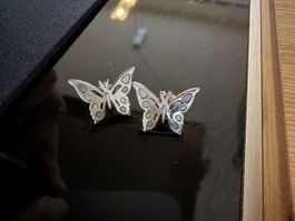 Holzkern Schmetterling Ohrringe