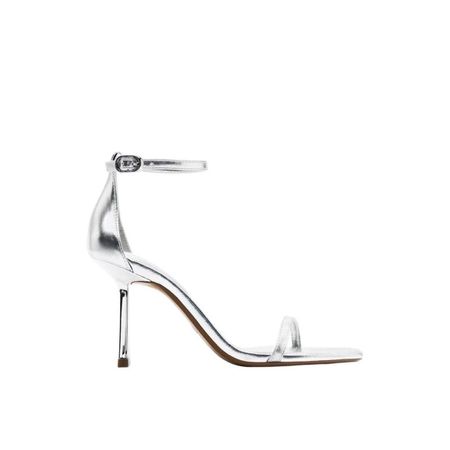 ZARA silver metallic strappy heels size 41 | NEW with tags
