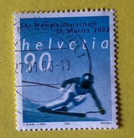 Nr.1068 GESTEMPELT Skirennfahrer 2002  Siehe Original Fotos.