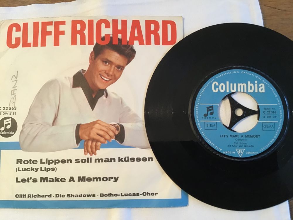 Single Cliff Richard/Rote Lippen soll man küssen/Lucky Lips (Gebraucht ...