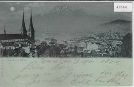 Gruss aus Luzern im Mondschein 1899