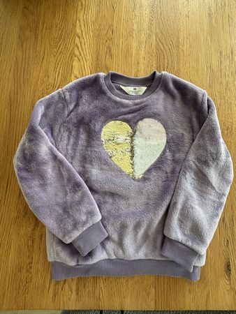 Pull fille lilas cœur H&M 122/128