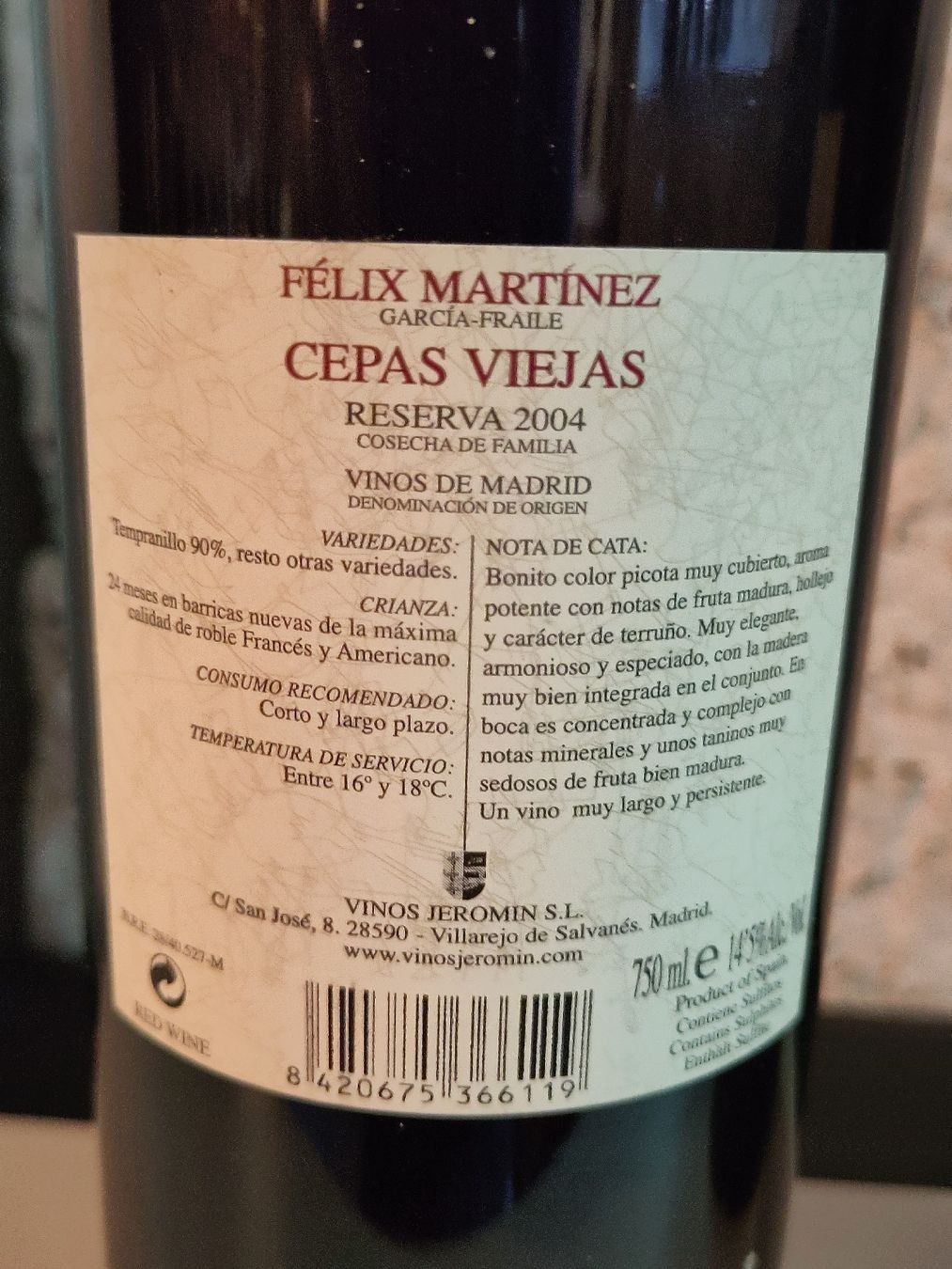 Vins: 2 FL. "CEPAS VIEJAS" RESERVA 2004 – Neuf (Voir description) à Basel par Morgenmuffel 2