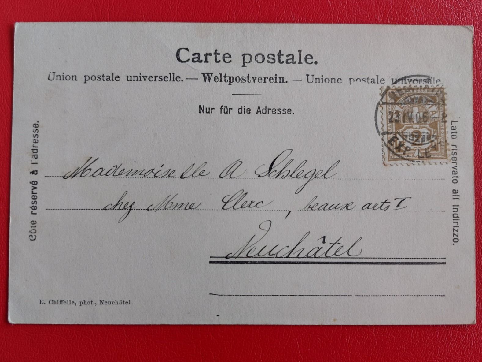 Cartoline postali: Neuchâtel - Le Crêt et les Alpes 1906 – Usato da St-Légier-Chiésaz venduto da Theo006 1