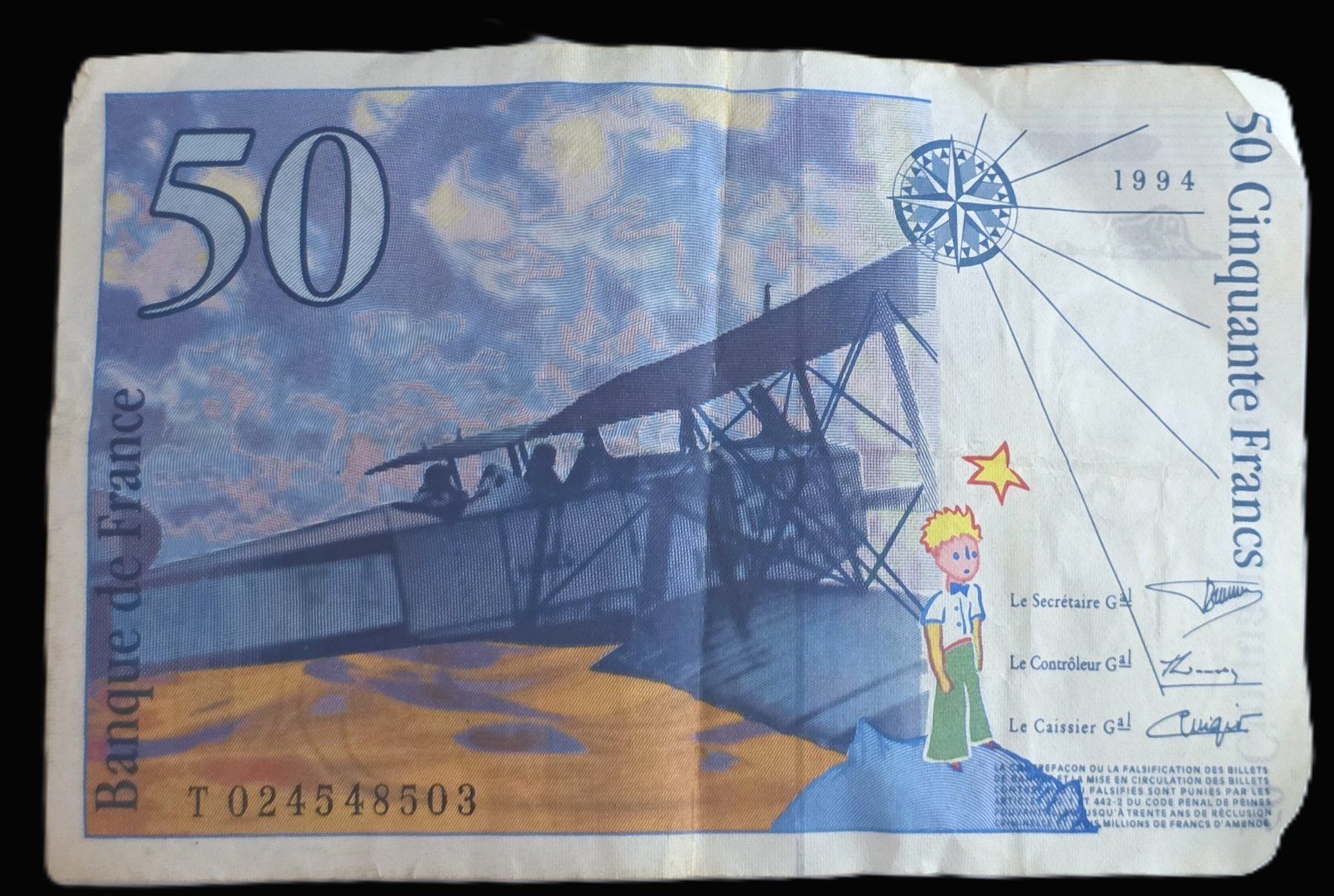 Banconote: FRANKREICH 50 FRANCS 1994 – Usato da winterthur venduto da CoinPassion 1
