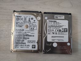 2x 1TB 2.5" SATA HDD HGST/Toshiba – SMART geprüft