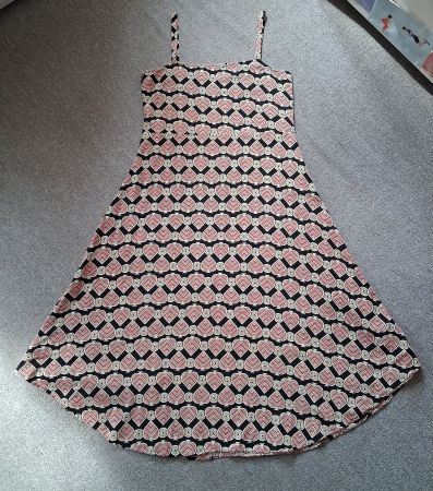 Sommerkleid Herz Muster Grösse S/M, Baumwolle, handmade